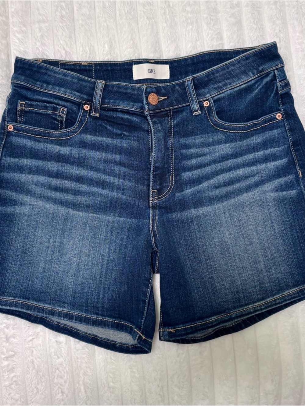 BKE Women's Dark Blue Denim Jean Shorts